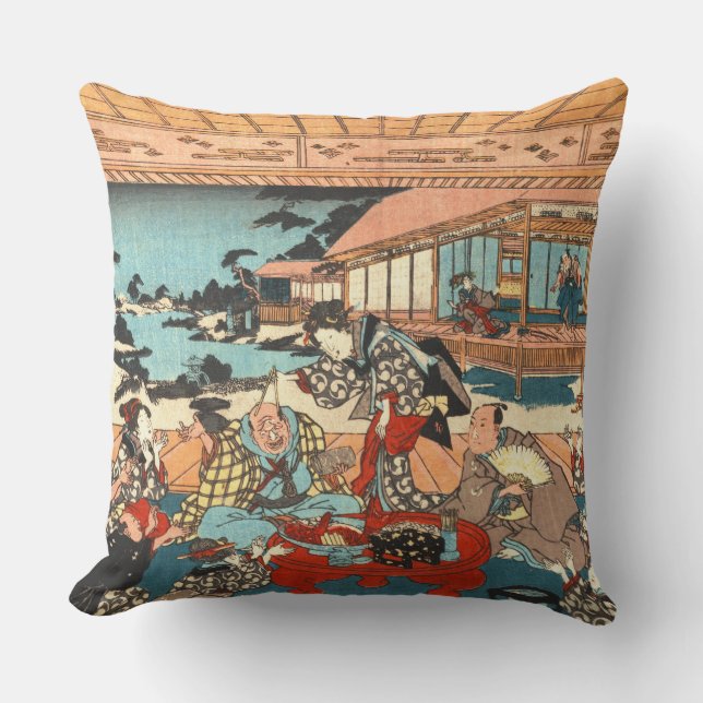 Dinner Party 1840 Throw Pillow (Front)