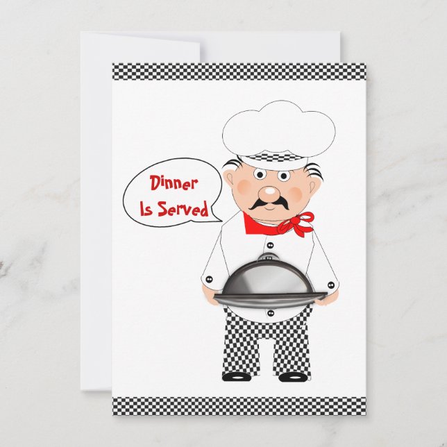 Dinner Party Fun Chef Informal Invitation (Front)