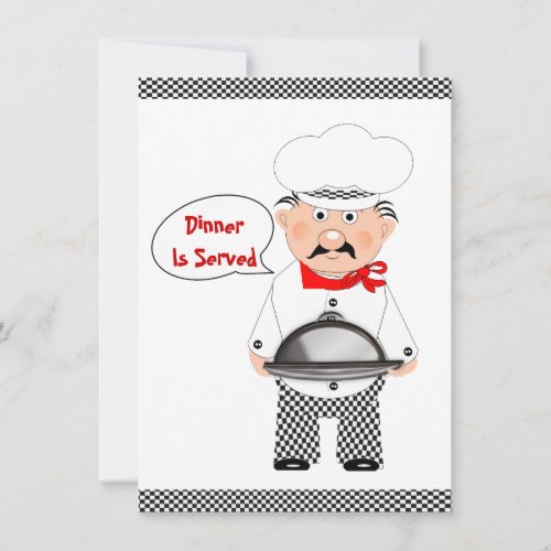 Dinner Party Fun Chef Informal Invitation