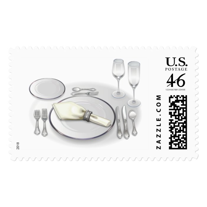 Dinner Party Invitation Postage Stamps