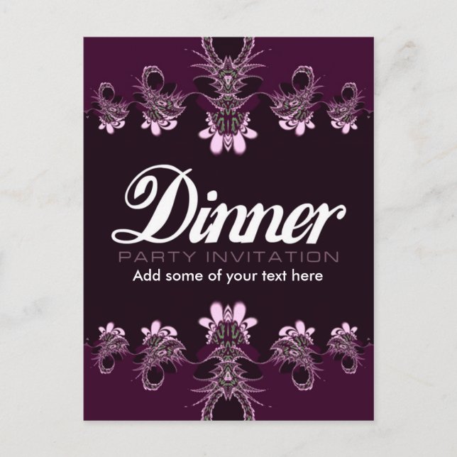 Dinner Party Invitation template Postcard (Front)