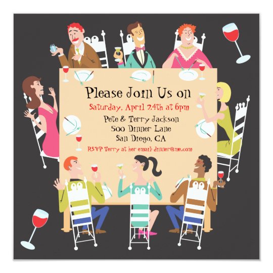 dinner party invitation with table and friends invitations for dinner party