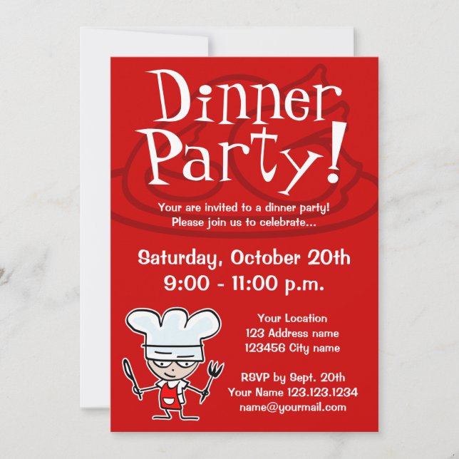 Dinner party invitations (Front)