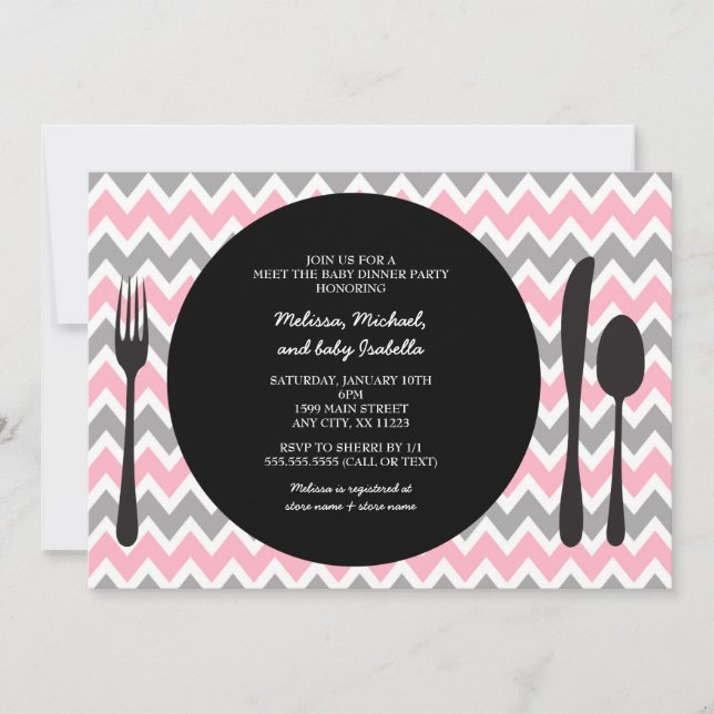Dinner Party Invite / meet the baby girl shower (Front)