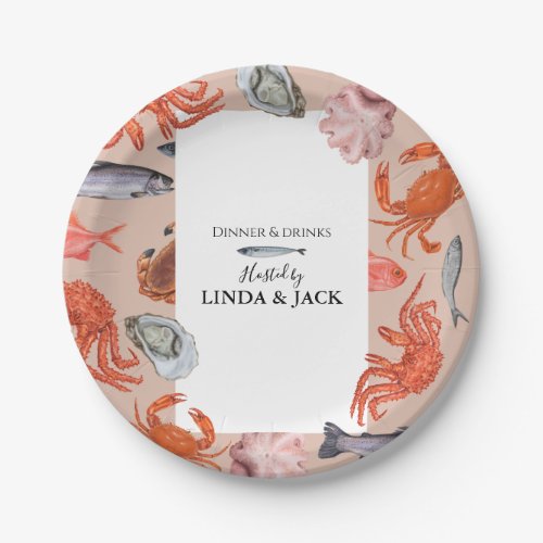 Dinner party paper plate Seafood Theme