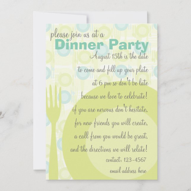 Dinner Party Pattern Invitation (Front)