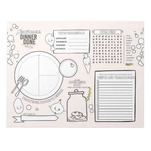 Dinner Place_mat Activity Pages Notepad