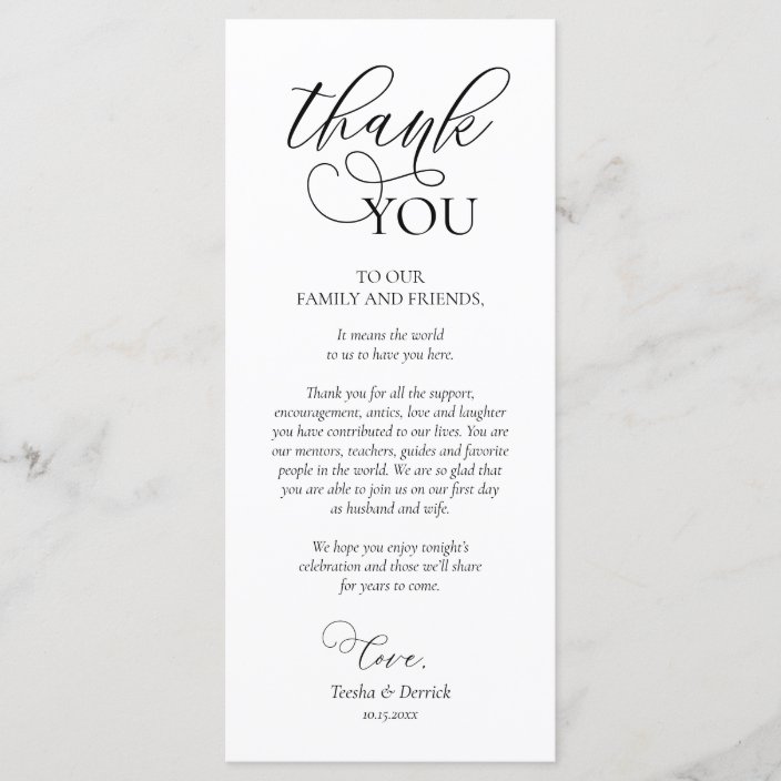 Dinner Place Setting Thank You Calligraphy Card | Zazzle.com