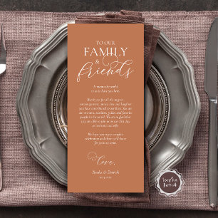 Dinner Place Setting Thank You Calligraphy Card
