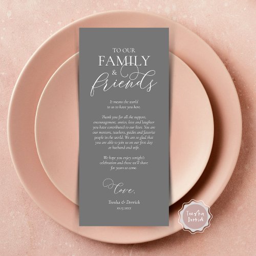 Dinner Place Setting Thank You Calligraphy Card