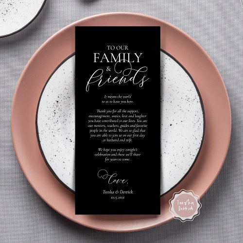 Dinner Place Setting Thank You Calligraphy Card