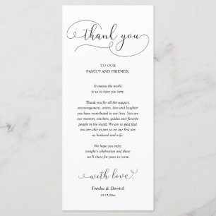 Dinner Place Setting Thank You Calligraphy Card