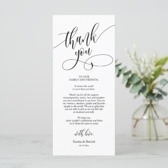 Dinner Place Setting Thank You Calligraphy Cards | Zazzle