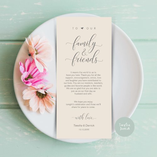 Dinner Place Setting Thank You Cream Grey Card