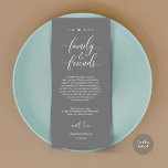 Dinner Place Setting Thank You, Dark Grey Card<br><div class="desc">Share the love and show your appreciation to your guests, when they sit down at their seat and read this personalised charming thank you place card. It's a wonderful way to kick off your special day celebration! This card is sure to set the tone for an unforgettable event. The thank...</div>