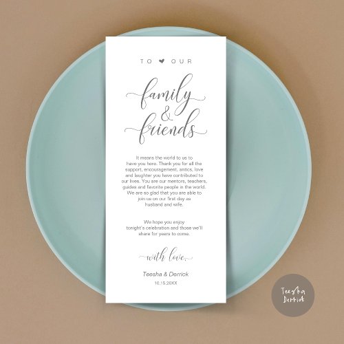 Dinner Place Setting Thank You Dark Grey Card