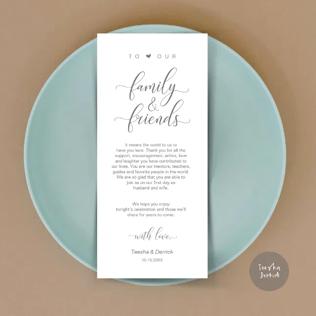 Dinner Place Setting Thank You, Dark Grey Card | Zazzle