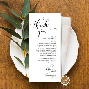 Dinner Place Setting Thank You, Modern Script Card