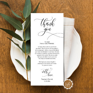 Dinner Place Setting Thank You, Modern Script Card