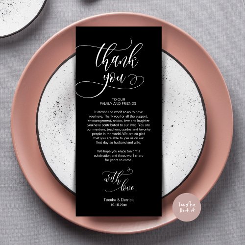 Dinner Place Setting Thank You Modern Script Card