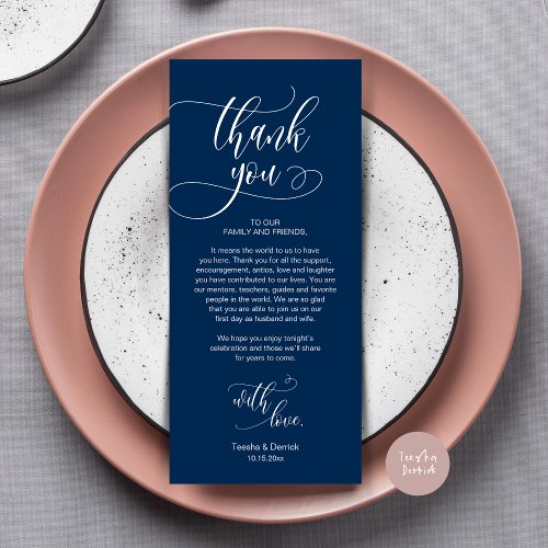 Dinner Place Setting Thank You Modern Script Card