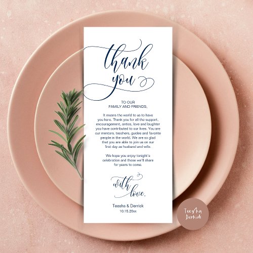 Dinner Place Setting Thank You Modern Script Card