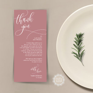 Dinner Place Setting Thank You, Modern Script Card