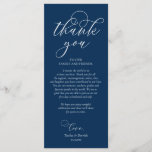 Dinner Place Setting Thank You, Navy Blue Card<br><div class="desc">This is the Modern calligraphy, in Black font, Place Setting Thank You Cards. Share the love and show your appreciation to your guests, when they sit down at their seat and read this personalised charming thank you place setting card. It's a wonderful way to kick off your special day celebration!...</div>