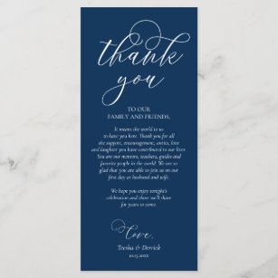 Dinner Place Setting Thank You, Navy Blue Card