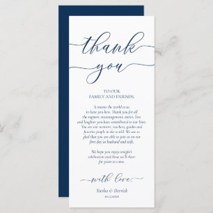 Dinner Place Setting Thank You, Navy Blue Card