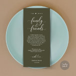 Dinner Place Setting Thank You, Olive Green Card<br><div class="desc">Share the love and show your appreciation to your guests, when they sit down at their seat and read this personalised charming thank you place card. It's a wonderful way to kick off your special day celebration! This card is sure to set the tone for an unforgettable event. The thank...</div>