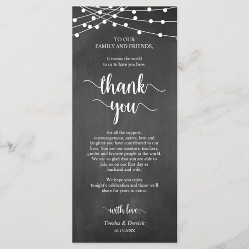 Dinner Place Setting Thank You Rustic Cards