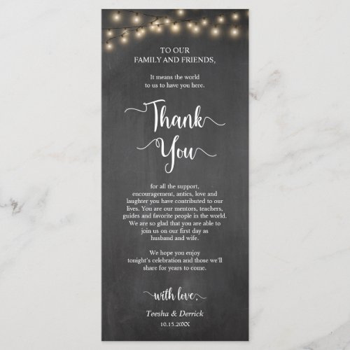 Dinner Place Setting Thank You Rustic Cards