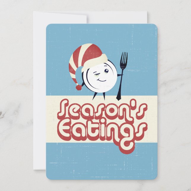 Dinner plate chef catering restaurant Christmas Holiday Card (Front)