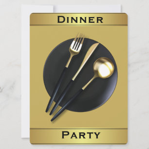 Dinner Plate. Formal Dinner Party Invitation 
