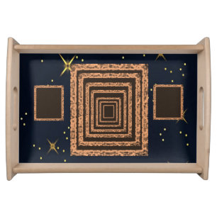 dinner serving tray blue stars