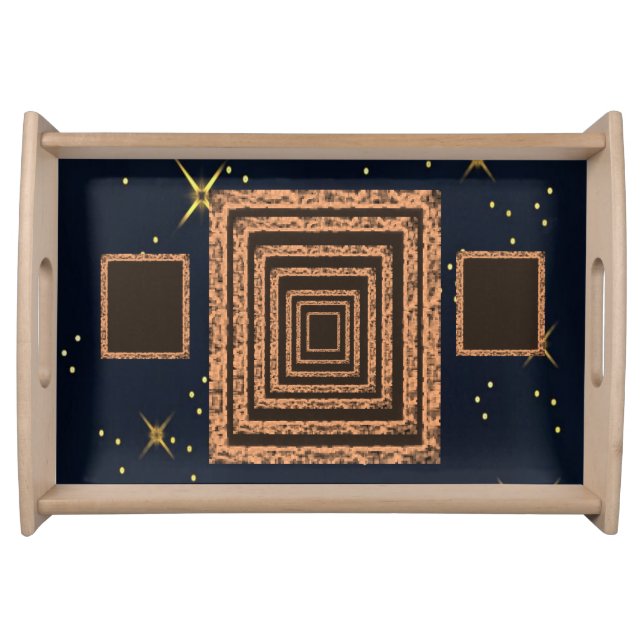 dinner serving tray blue stars (Front)