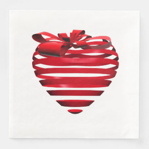 Dinner Size Paper Napkins-Valentine Heart Napkins