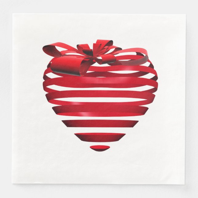 Dinner Size Paper Napkins-Valentine Heart Napkins (Front)