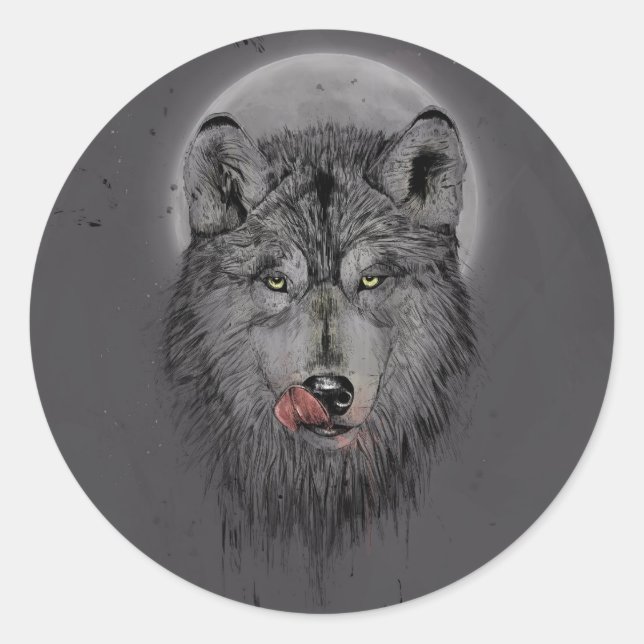 Dinner time (dark version) classic round sticker (Front)