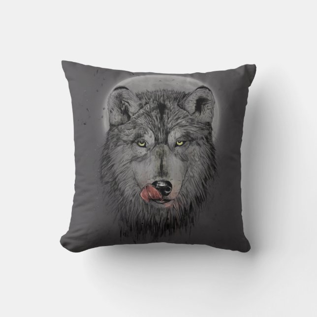 Dinner time (dark version) throw pillow (Front)