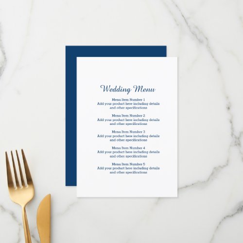 Dinner wedding menu with nautical boat anchor logo