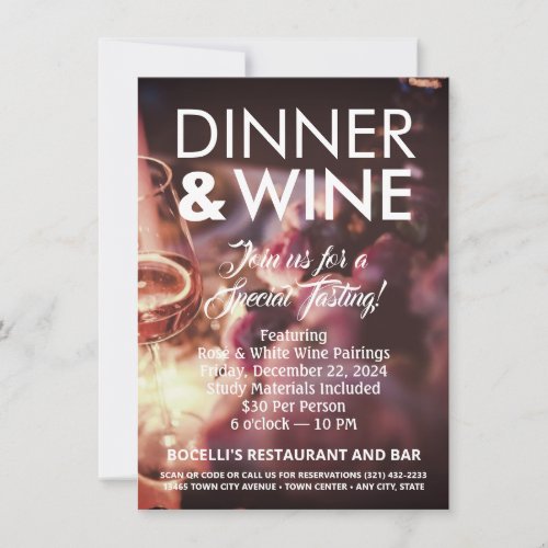Dinner  Wine Tasting Custom Flyer Invitation