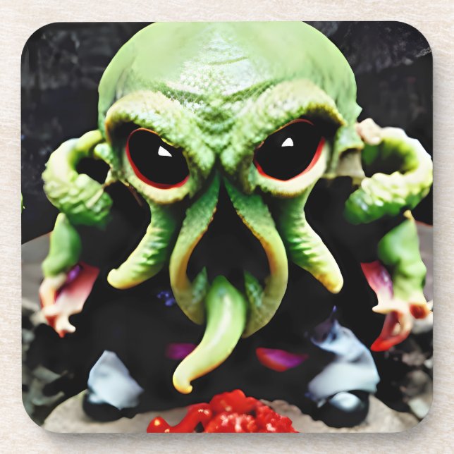 Dinner with Cthulhu Beverage Coaster (Front)