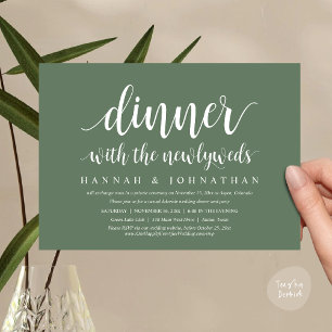 Dinner with the newlyweds, Wedding Elopement Invitation