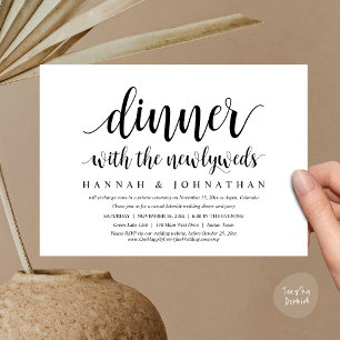 Dinner with the newlyweds, Wedding Elopement Invitation