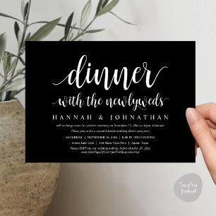 Dinner with the newlyweds, Wedding Elopement Invitation