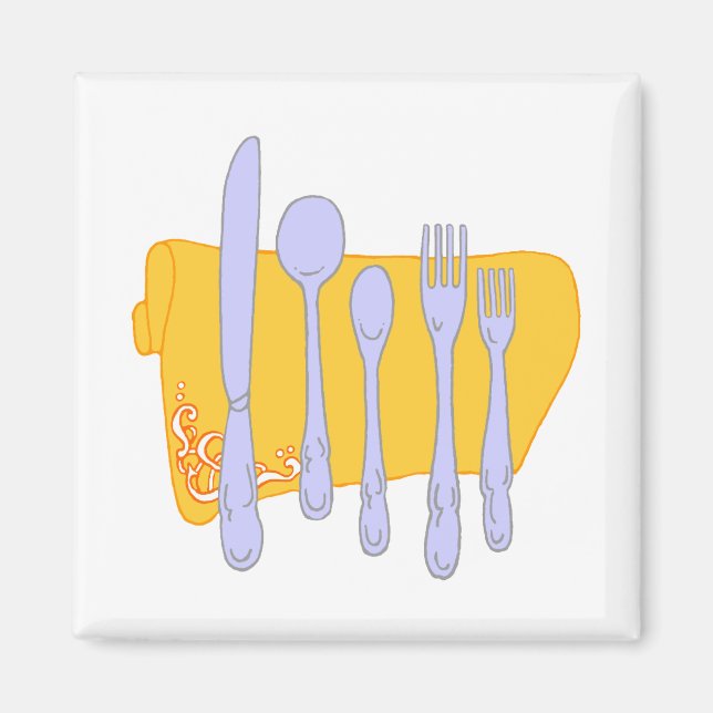 Dinnerware Cooking Design Template Magnet (Front)