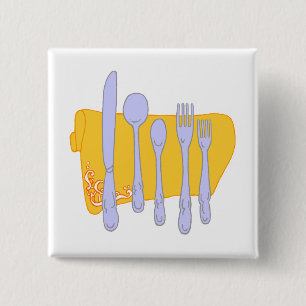 Dinnerware Cooking Design Template Pinback Button