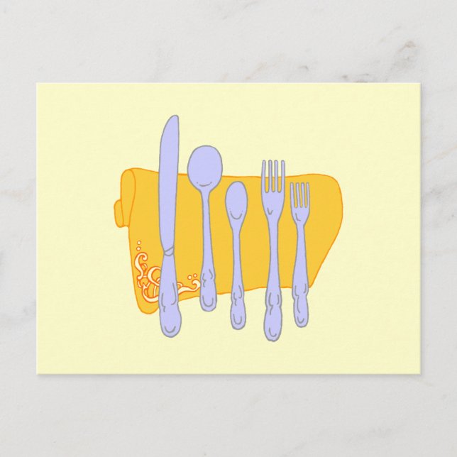 Dinnerware Cooking Design Template Postcard (Front)